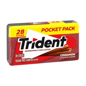 Kẹo Cao Su Không Đường Vị Quế, Sugar Free Gum with Xylitol, Cinnamon, 28 Tép (50.4g) - TRIDENT
