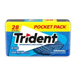 Kẹo Cao Su Không Đường Vị Nguyên Bản, Sugar Free Gum with Xylitol, Original, 28 Tép (50.4g) - TRIDENT