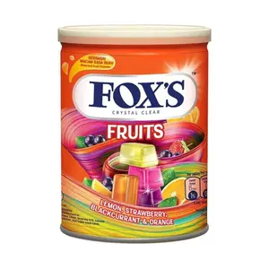 Kẹo Ngậm Hỗn Hợp 4 Vị Trái Cây, Crystal Clear Candy, Fruits, Lemon, Strawberry, Blackcurrant & Orange (180g) - FOX'S