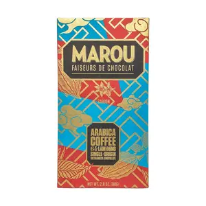 Socola Vị Cà Phê, Lam Dong 64% Single Origin Vietnamese Chocolate, Arabica Coffee (80g) - MAROU