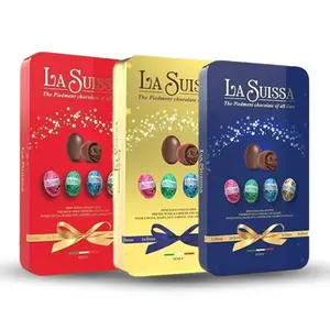 Socola Trứng Nhân Kem Tổng Hợp (Đỏ), Mini Eggs Collection, Premium Milk Chocolate Filled with Cocoa, Hazelnut, Coffee & Amaretto Cream (220g) - LA SUISSA