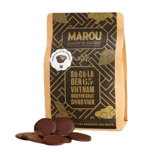 Socola Đen Việt Nam Nguyên Chất 65% Dạng Viên, Dark Chocolate Drops (500g) - MAROU