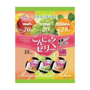 Thạch Rau Câu Tổng Hợp Vị Xoài, Nho, Quýt, Konjac Jelly, Mixed Fruit Flavours, 18 Cái (324g) - YUKIGUNI AGURI