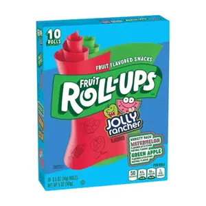 Kẹo Trái Cây Cuộn Vị Dưa Hấu & Táo Xanh, Fruit Roll-Ups, Jolly Rancher, 10 Cuộn, 5 oz (141g) - GENERAL MILLS