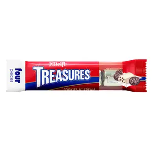 Socola Sữa & Bánh Quy, Treasures, Cookies N` Cream, 4 Viên (36g) - DELFI