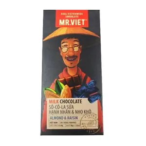 Socola Sữa Hạnh Nhân & Nho Khô, Milk Chocolate, Almond & Raisin, 2.8 oz (80g) - MR. VIET