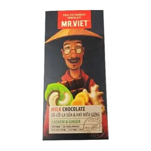 Socola Sữa & Hạt Điều Gừng, Milk Chocolate, Cashew & Ginger, 2.8 oz (80g) - MR. VIET