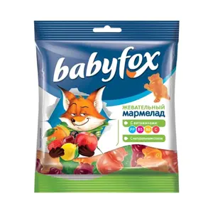 Kẹo Dẻo Vị Trái Cây, Babyfox, Chewing Marmalade Hippos with Berry & Fruit Juice (70g) - KDV GROUP