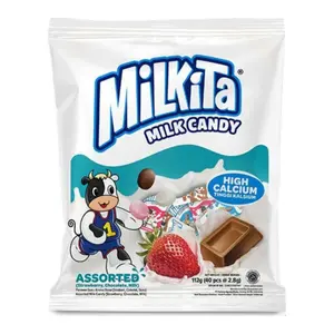 Kẹo Sữa Tổng Hợp, Assorted Milk Candy, Strawberry, Chocolate & Milk, 30 Viên (84g) - MILKITA