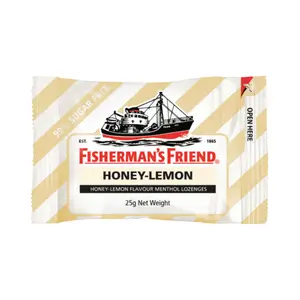 Kẹo Cay Con Tàu Vị Mật Ong & Chanh, Sugar Free Menthol Flavour Lozenges, Honey & Lemon, 22 Viên (25g) - FISHERMAN'S FRIEND