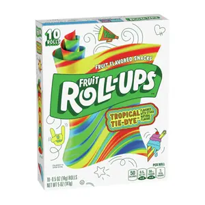 Kẹo Trái Cây Cuộn Vị Nhiệt Đới, Fruit Roll-Ups, Tropical Tie-Dye, 10 Cuộn, 5 oz (141g) - GENERAL MILLS