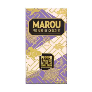 Socola Vị Muối Tiêu, Dak Lak 66% Single Origin Vietnamese Chocolate, Pepper & Pinch of Salt (80g) - MAROU