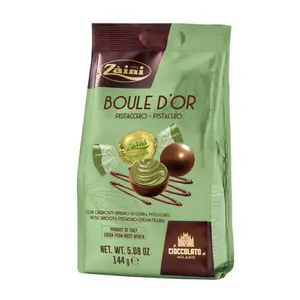 Socola Nhân Kem Hạt Dẻ Cười, Boule D`or, Pistachio, with Smooth Pistachio Cream Filling, 5.08 oz (144g) - ZAINI