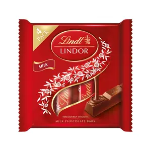 Socola Sữa, Lindor, Milk Chocolate Bars, 4 Thanh (100g) - LINDT