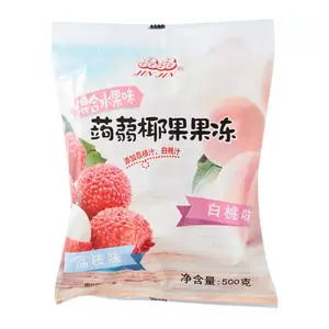 Thạch Dừa Vị Đào & Vải, Peach & Lychee Coconut Jelly (500g) - JIN JIN