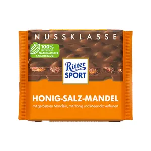 Socola Hạnh Nhân Muối Mật Ong, Nussklasse, Honig-Salz-Mandel (100g) - RITTER SPORT