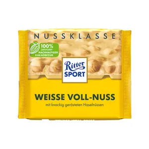Socola Trắng Hạt Phỉ, Nussklasse, Weisse Voll-Nuss (100g) - RITTER SPORT