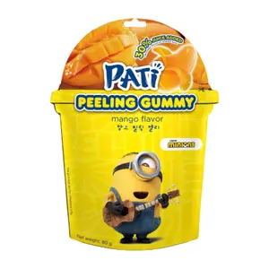 Kẹo Dẻo Trái Cây Lột Vỏ Vị Xoài, Peeling Gummy, Mango Flavor, Minions (80g) - PATI