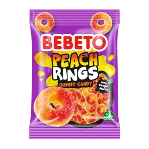 Kẹo Dẻo Đào Hình Vòng, Peach Rings Gummy Candy (80g) - BEBETO