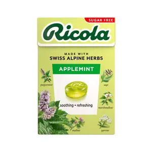 Kẹo Thảo Mộc Táo Bạc Hà Không Đường, Swiss Alpine Herbs, Applemint, Sugar Free (40g) - RICOLA