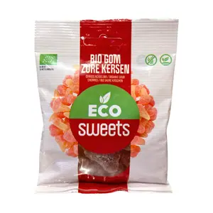 Kẹo Dẻo Anh Đào Chua Hữu Cơ, Organic Gummy Sour Cherries, Vegan (75g) - ECO SWEETS