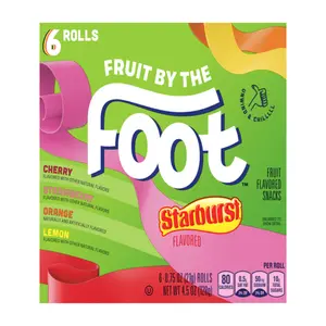 Kẹo Dẻo Cuộn Vị Trái Cây, Fruit by the Foot, Starburst Flavored, 6 Cuộn, 4.5 oz (128g) - GENERAL MILLS