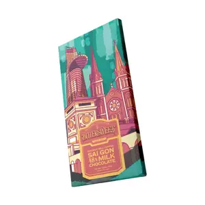 Socola Sữa Vị Cà Phê Sữa Dừa Sài Gòn, Coconut Milk Coffee Sai Gon 48% Milk Chocolate, 1.76 oz (50g) - BITTERSWEET
