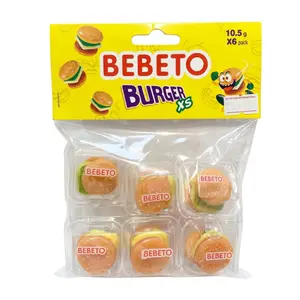 Kẹo Dẻo Trái Cây Hình Hamburger, Burger XS Gummy, 6 Cái (63g) - BEBETO