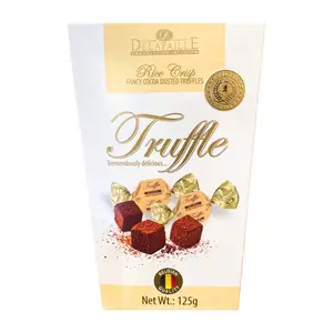 Socola Bỏng Gạo Giòn Phủ Cacao, Rice Crisp, Fancy Cocoa Dusted Truffles (125g) - DELAFAILLE