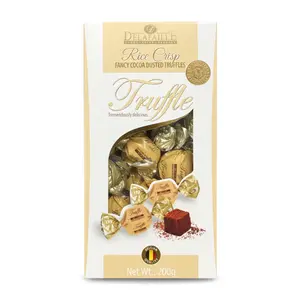 Socola Bỏng Gạo Giòn Phủ Cacao, Rice Crisp, Fancy Cocoa Dusted Truffles (200g) - DELAFAILLE