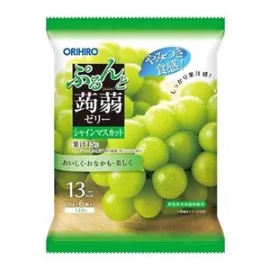 Thạch Rau Câu Vị Nho Xanh, Purun & Konjac Jelly Pouch, Shine Muscat Grape, 6 Gói (120g) - ORIHIRO