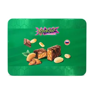 Kẹo Đậu Phộng Rang & Hạnh Nhân Phủ Socola Hộp Thiếc (Xanh Lá), Peanut & Almond Chocolate Crunch (180g) - KPOKAHT