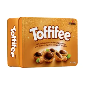 Kẹo Caramen Mềm Nhân Hạt Phỉ Socola Hộp Thiếc, Toffifee, Caramel Hazelnut Chocolate Candy (125g) - STORCK