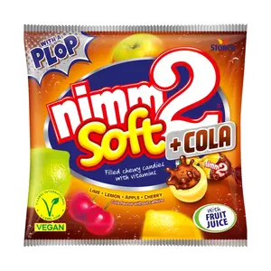 Kẹo Dẻo Trái Cây Nhân Cola, Nimm2 Soft + Cola, Filled Chewy Candies with Vitamins, Vegan (90g) - STORCK
