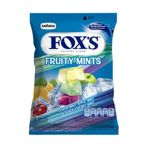 Kẹo Ngậm Hỗn Hợp 3 Vị Bạc Hà Trái Cây, Crystal Clear Candy, Fruity Mints, Lemon Mint, Apple Mint & Black Cherry Mint (90g) - FOX'S