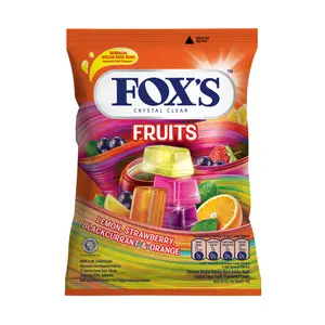 Kẹo Ngậm Hỗn Hợp 4 Vị Trái Cây, Crystal Clear Candy, Fruits, Lemon, Strawberry, Blackcurrant & Orange (90g) - FOX'S