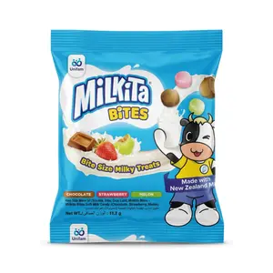 Kẹo Sữa Mini Tổng Hợp, Bites, Bite Size Milky Treats, Chocolate, Strawberry & Melon (11.2g) - MILKITA