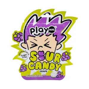 Kẹo Chua Không Đường Vị Nho, Sour Candy, Grape, Sugar Free (16g) - PLAYMORE