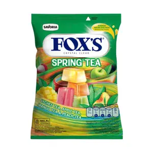 Kẹo Ngậm Hỗn Hợp 4 Vị Trà Xuân, Crystal Clear Candy, Spring Tea (90g) - FOX'S