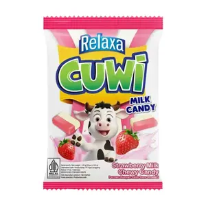 Kẹo Sữa Mềm Vị Dâu, Cuwi, Strawberry Milk Chewy Candy, 50 Viên (125g) - RELAXA