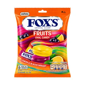 Kẹo Ngậm Hỗn Hợp 2 Vị Trái Cây, Crystal Clear Oval Candy, Fruits, Lemon & Blackcurrant (125g) - FOX'S