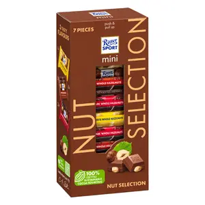 Socola Nhân Hạt Phỉ Hỗn Hợp, Chocolate Mix Mini, Nut Selection, 7 Viên (116g) - RITTER SPORT