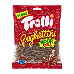 Kẹo Dẻo Sợi Mì Vị Cola Chua, Spaghettini, Sour Cola Veggie Gummy (100g) - TROLLI