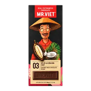 Socola Sữa Dừa Thuần Chay, Coconut Milk Chocolate Vegan, 2.1 oz (60g) - MR. VIET