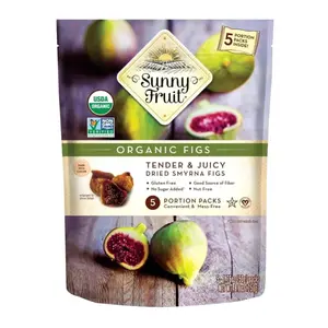 Sung Khô Hữu Cơ, Organic Dried Smyrna Figs, Tender & Juicy, 5 Gói, 8.8 oz (250g) - SUNNY FRUIT