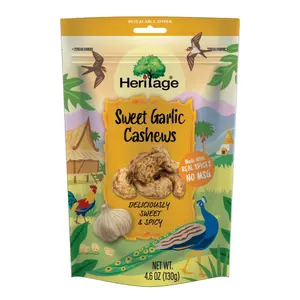 Hạt Điều Tẩm Tỏi Ngọt, Sweet Garlic Cashews, 4.6 oz (130g) - HERITAGE
