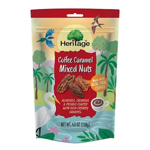 Hỗn Hợp Hạt Khô Phủ Cà Phê Caramel, Coffee Caramel Mixed Nuts, 4.6 oz (130g) - HERITAGE