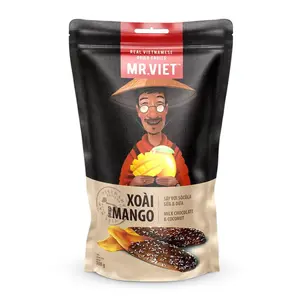 Xoài Sấy Với Socola Sữa & Dừa, Dried Mango with Milk Chocolate & Coconut (100g) - MR. VIET