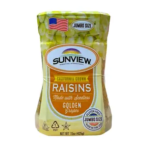 Nho Vàng Khô Mỹ, California Grown Raisins, Seedless Golden Grapes, Jumbo Size, 15 oz (425g) - SUNVIEW