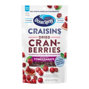 Nam Việt Quất Khô Vị Lựu, Craisins, Dried Cranberries Pomegranate Juice Infused, 6 oz (170g) - OCEAN SPRAY